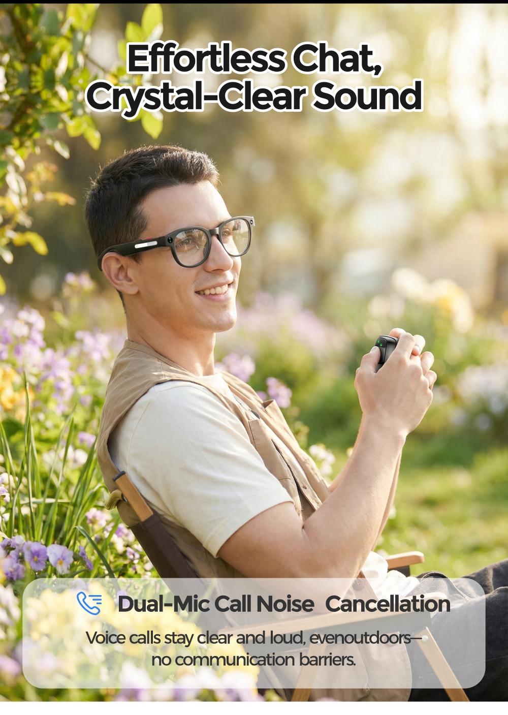 2026 New AIMB-S1 All-in-One AI Smart Camera Glasses, 1080P HD EIS Anti-Shake Video, AI Image Recognition & Voice Control, Bluetooth Audio Calls, Wi-Fi Transfer, Magnetic Charging, Lightweight Wearable Glasses for Travel, Sports & Daily Outdoor Use