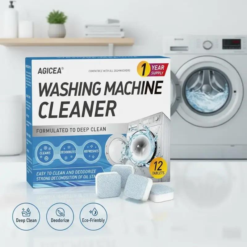 Automatic Washing Machine Tub Cleaner, Dishwasher Stain Remover Tablets, Effective Cleaning Agent for Home Appliances