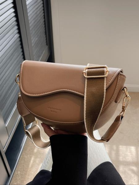 Women's Fashionable Saddle Bag, Casual Versatile Crossbody Bag with Wide Shoulder Strap, Trendy All-match Commuter Bag, Crossbody Shoulder Purses for Daily Used
