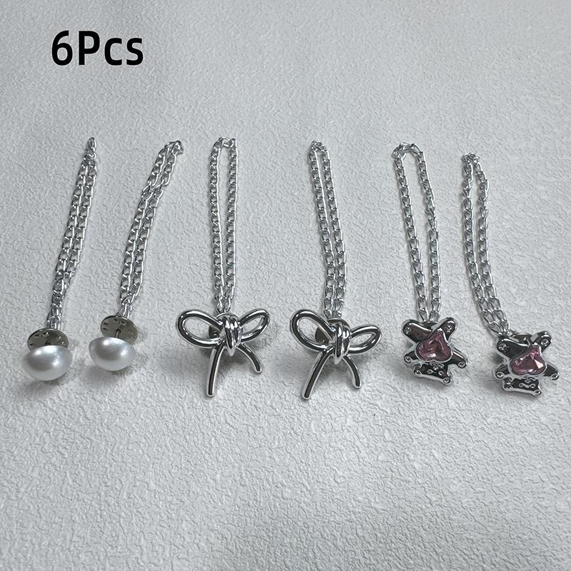 Adjustable Cuff Clips Set of 6, No Sewing Required, Detachable Durable Fabric Fasteners, Ideal for Shirts & Jeans, Stylish Clothing Accessories