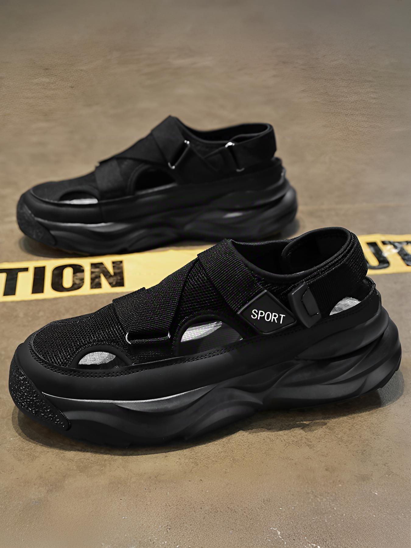 Men's Outdoor Sandals, Breathable Hollow Out Slip-On Shoes, Non-Slip Design, Ideal for Beach & Casual Wear, Comfortable Summer Footwear