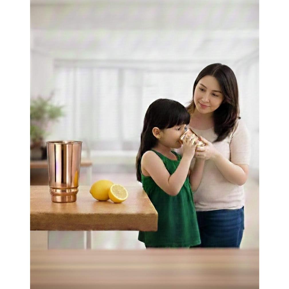 Pure Copper Cups Set of 2 - Copper Tumblers and Copper Cups for water 11.8 oz (350 mL), Ayurvedic Copper Cups for Daily Use (Plain Cup) Pure Copper Cups Set of 2 - Copper Tumblers and Copper Cups for water 11.8 oz (350 mL), Ayurvedic Copper Cups for Daily Use (Plain Cup)