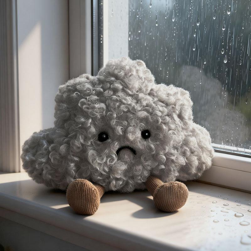 Cute Storm Little Dark Cloud Plush Toy, 16cm/6.3in Soft Curly Doll, Ideal Baby Comforter & Creative Birthday Gift, Soft Cuddly Gift, No Battery Required