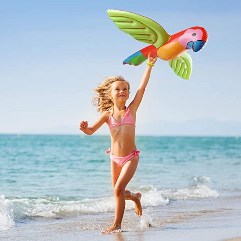 1pc Tropical Summer Inflate Animal Parrot Fun Toy Balloon Seaside Swimming Pool Boys Girls Wedding Party Decoration DIY Supplies