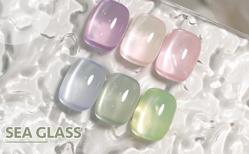 GAOY Minty Fresh Cat Eye Gel Nail Polish Set with Magnet for Green Blue Pink Glitter Holographic Cat Eye, Salon Gel Manicure and Nail Art DIY at Home