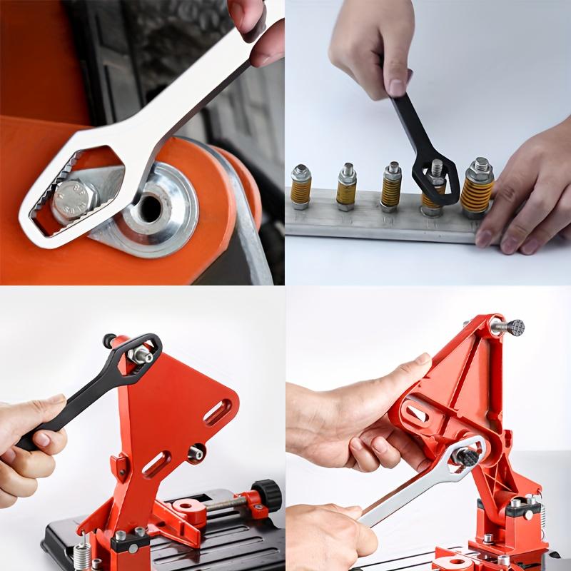 1pc8-24mm New Multi-functional Double Head Wrench Household Tools Universal Self-tightening Adjustable Special-shaped Wrench Portable Hand Tools Multipurpose Black 3.5mm Thick Torx Wrench, Adjustable Self-Tightening Dual-Head Spanner