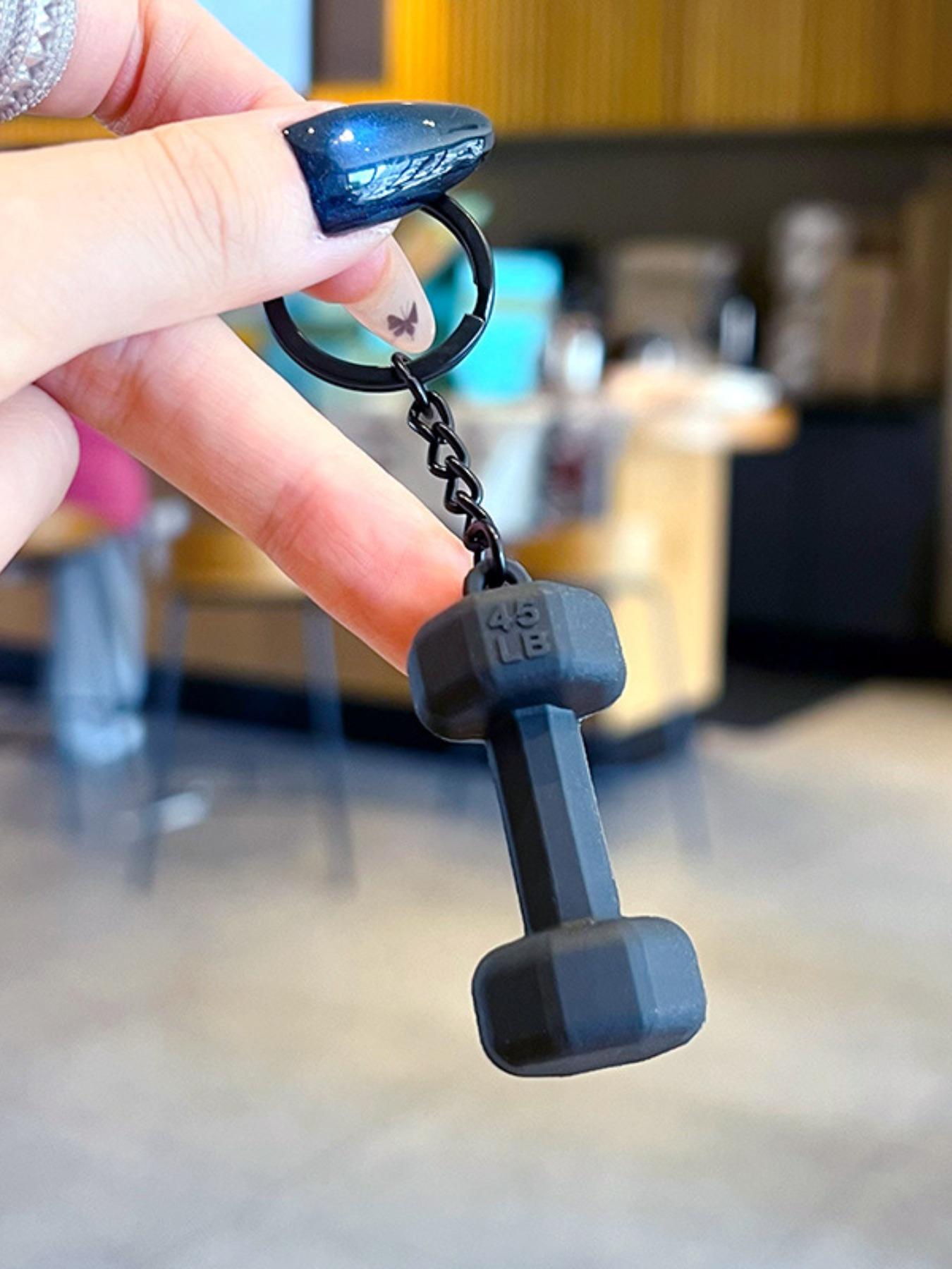 Creative DIY Sport Style Fitness Barbell Keychain Pendant, Women Couple Miu Bag Charm, Key Chain Accessory, Fashionable and Functional