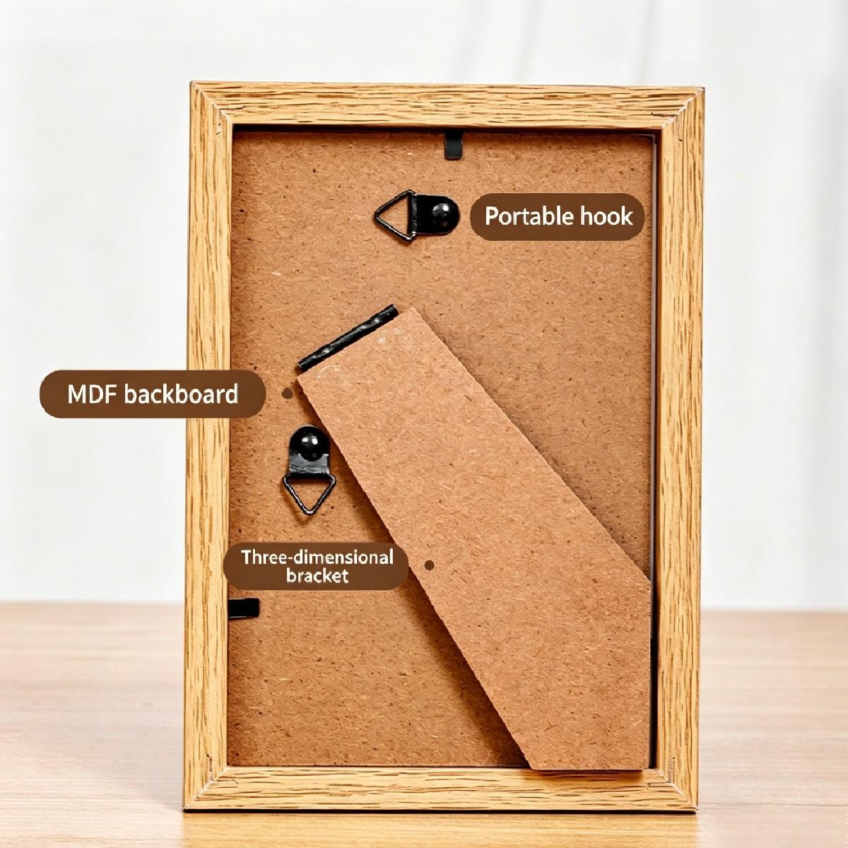 6 Inch 4x6 Wooden Frame, Simple Wood Photo Frame, Nordic Wall Art, Multi-Functional Hanging and Display, Home Decor for Bedroom Living Room Kitchen