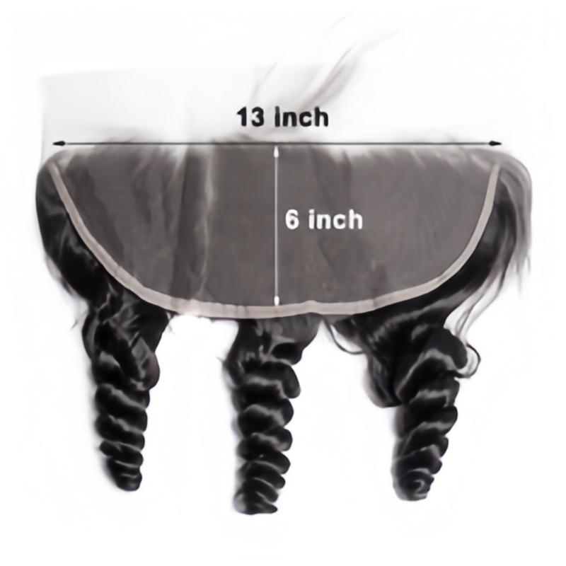 VIPbeauty 13x6 Lace Frontal HD Transparent Frontal Ear to Ear 13x6 Lace Frontal Closure With Baby Hair Free Part 100% Virgin Human Hair Closure Natural Hairline 150% Density