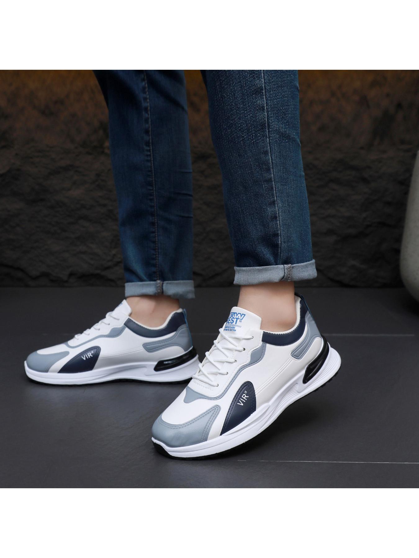 Men's casual sports shoes with breathable and comfortable mesh and splicing design, thick sole for lightweight support, multiple colors to choose from, suitable for daily commuting, outdoor leisure, running, fitness, hiking and other sports scenes