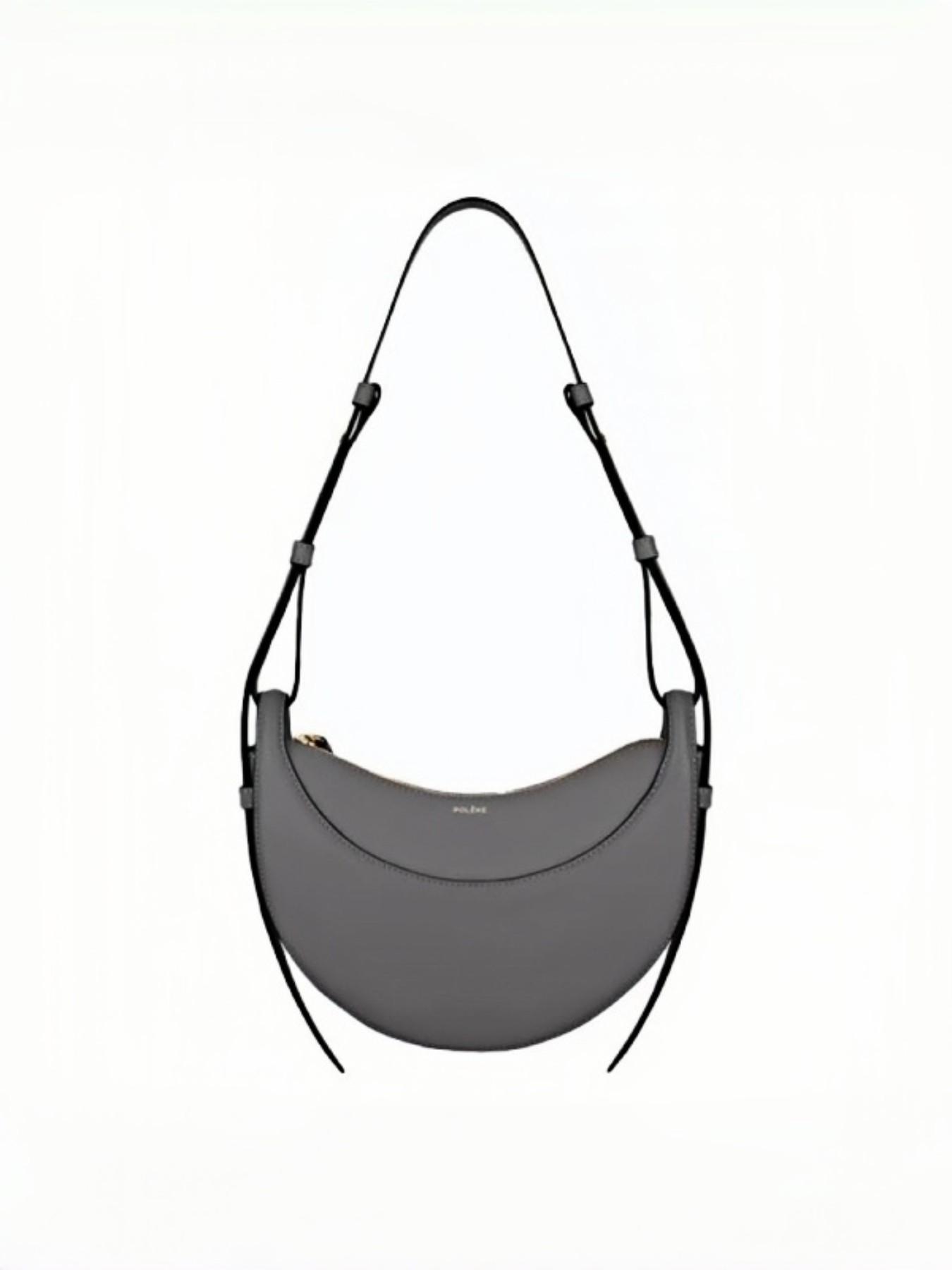 Style Unique Design Half Circle Bag, Minimalist Crescent Saddle Bag, Soft Leather Texture, Crossbody or Underarm, Women's Bag