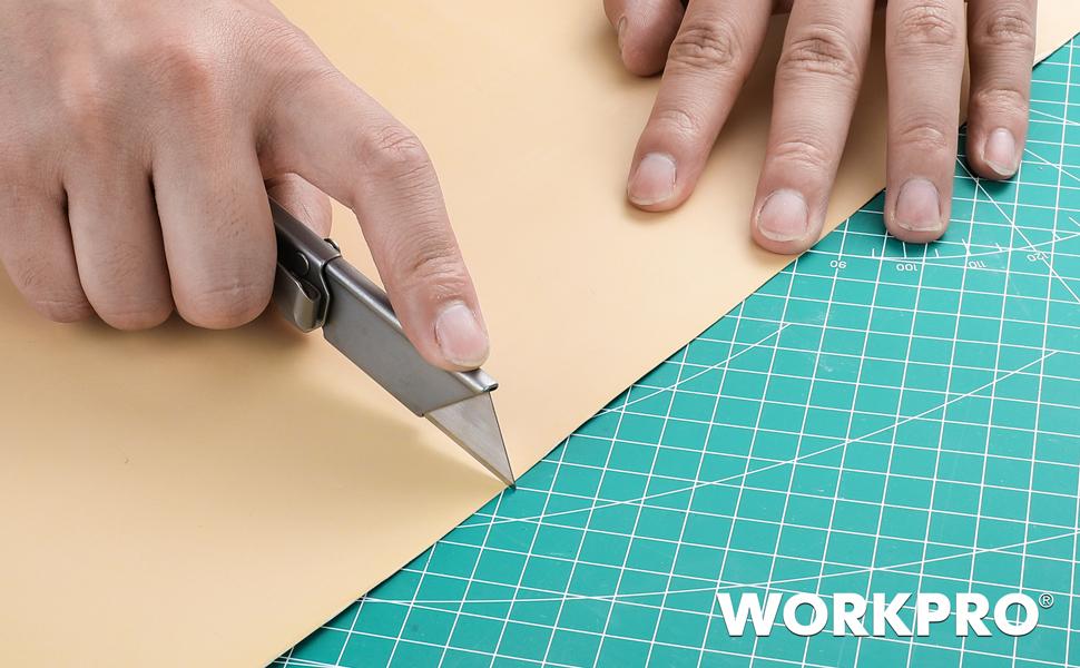 #JumpstartSale WORKPRO 3-Pack Folding Utility Knife, Quick Change Blades Box Cutter, EDC Foldable Pocket Utility Knife Sets with Belt Clip