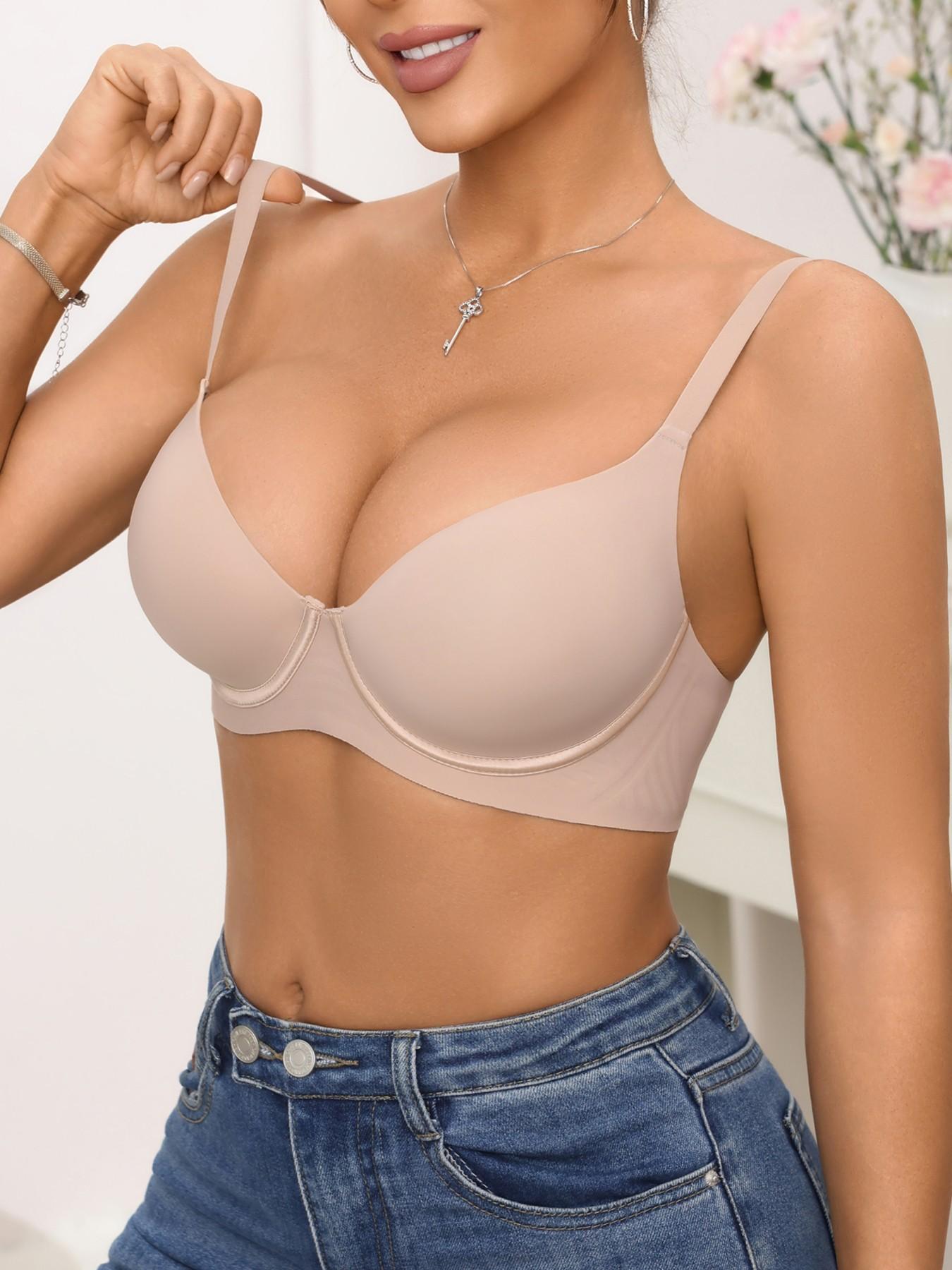 Women's Plain Underwire Bra with Steel Ring, Comfortable Breathable Lined Design, Adjustable Straps, Medium Support Daily Wear
