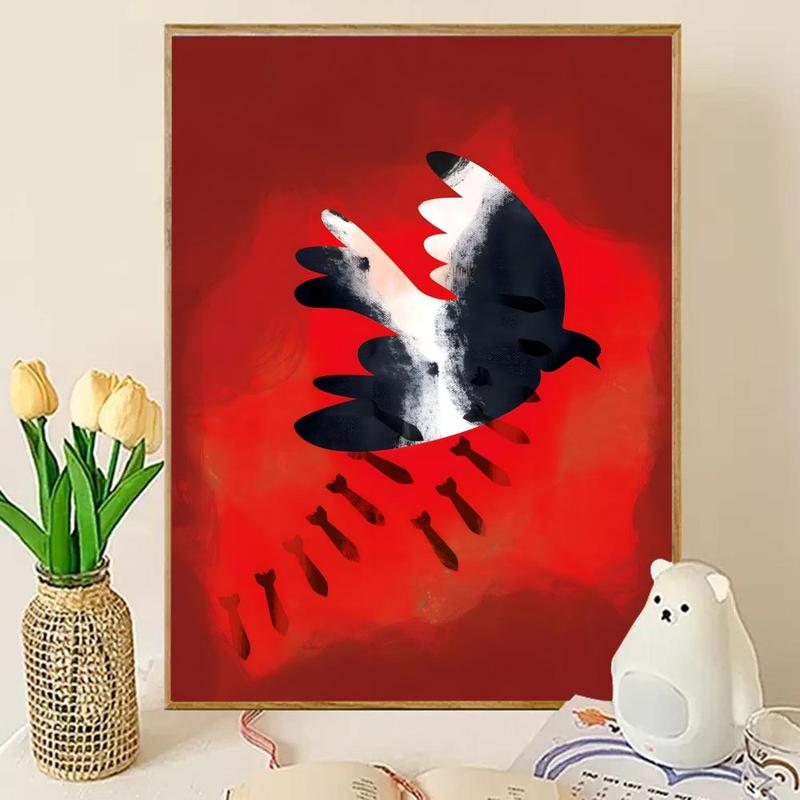 Cool Anti-war propaganda Poster HD Waterproof Self-Adhesive Art Vibrant Wall Print for Living Room Bedroom Bar Parlor Home Decor Gift Fade-Resistant Easy-Apply Durable Dly Artwork Multiple Sizes, High Definition, Easy to Apply & Clean