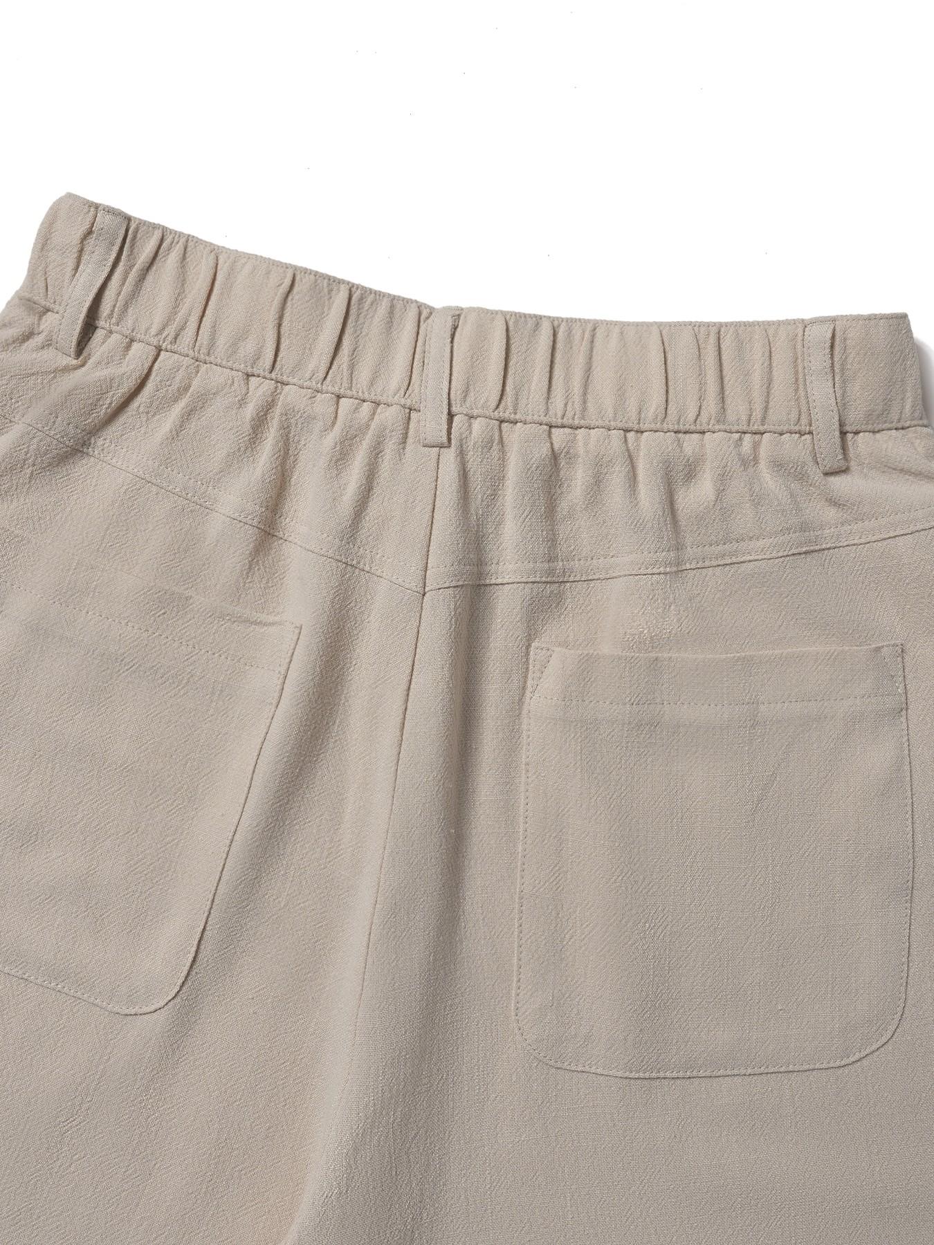 Women's Classical Linen Palazzo Pants Summer Flowy Wide Straight Leg Beach Trousers With Pocket Casual Solid Color Soft Elastic High Waist Lounge Pants Travel Vacation Bottoms Date Brunch Home Work Streetwear Outfit