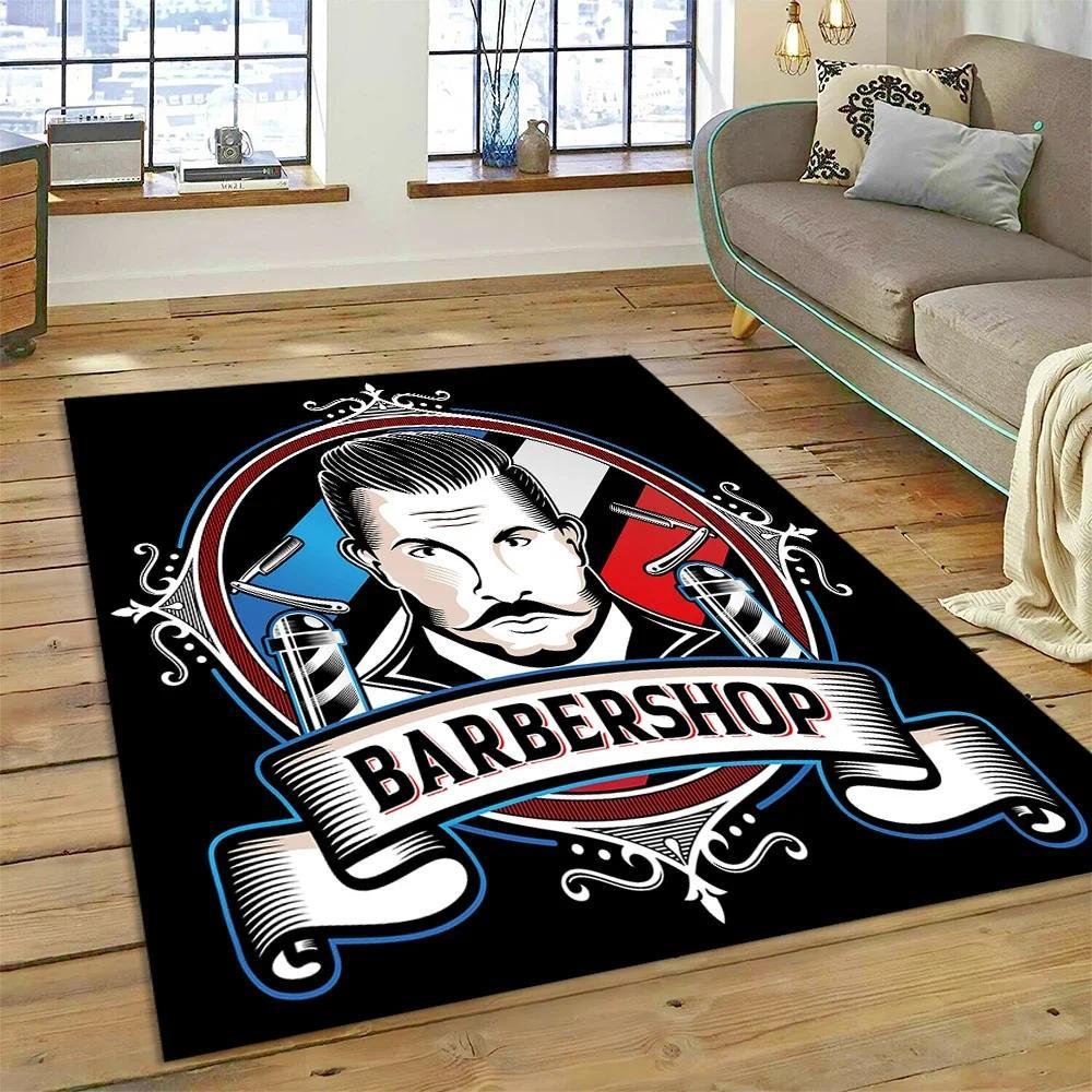 Vintage Barbershop Portrait Flannel Area Rug - Retro Hairstyle Salon Print Soft Mat for Barber Shop & Home, Non-Slip Man Cave Decor#BarbershopRug #VintagePortraitMat #RetroSalonDecor #ManCapeCarpet #NonSlipFlannelRug