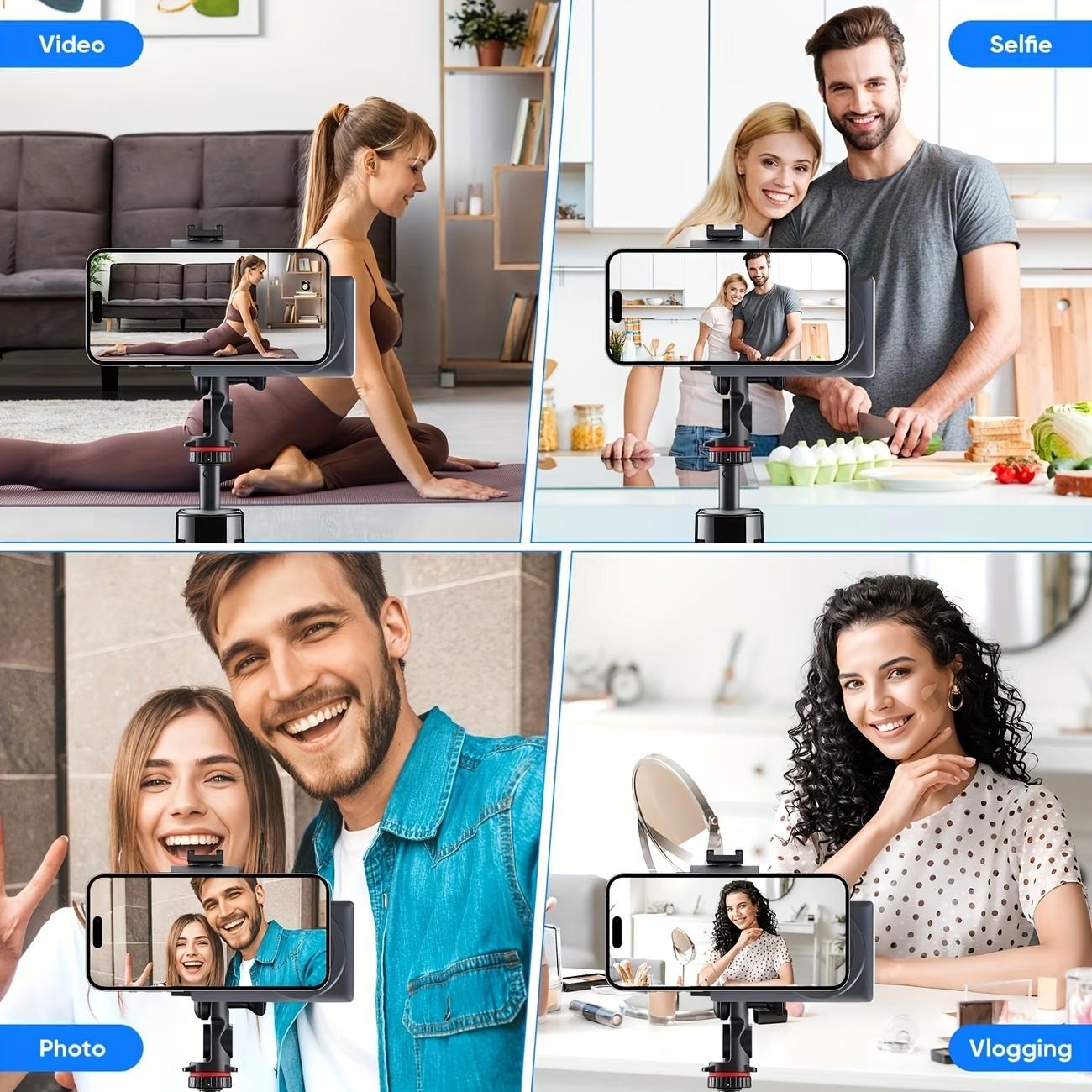 Wireless Selfie Monitor Screen for iPhone & Android, 1500mah Magnetic Phone Vlog Selfie Screen, Bluetooth-compatible Remote, 3-Level Brightness