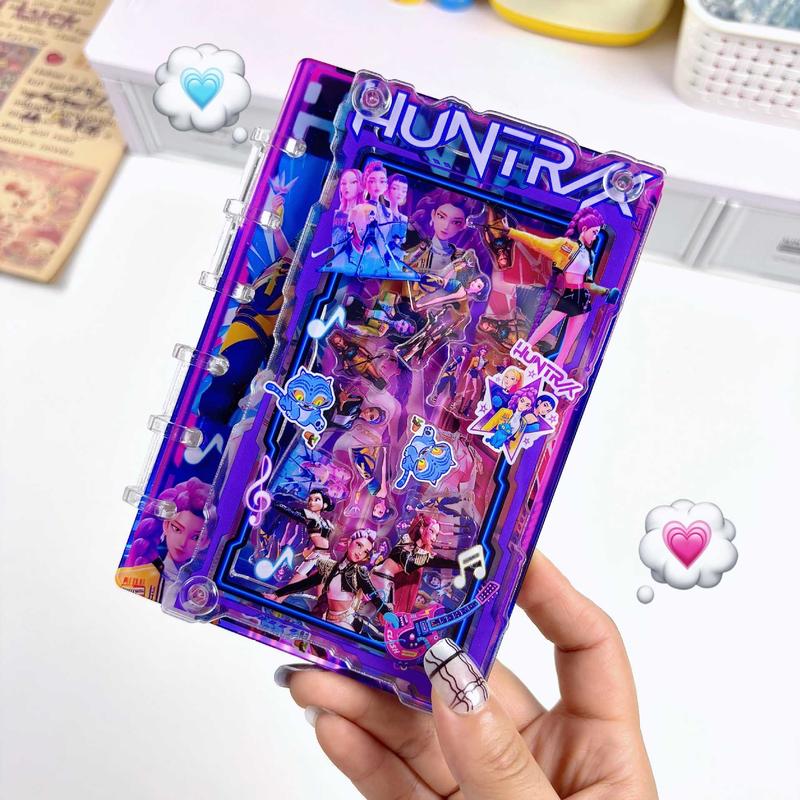 K-Pop Hunter Girl Group Anime Peripheral Shakeleton Acrylic Notebook A7 Diary Book, Cute Cartoon Notepad Christmas Gift
