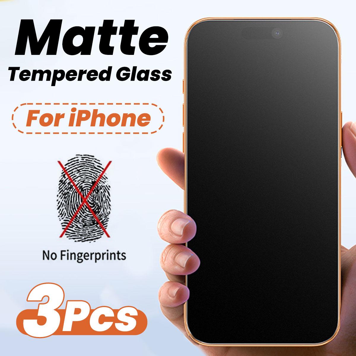3 pcs Anti Glare (Matte) Screen Protector Compatible With iPhone 17 Pro Max/17 Air/16 Pro Max/15 Pro Max/16e/16/15/14/13/Pro/Plus/12/11 Series [Tempered Glass] Anti Fingerprint, Anti Scratch, Bubble Free
