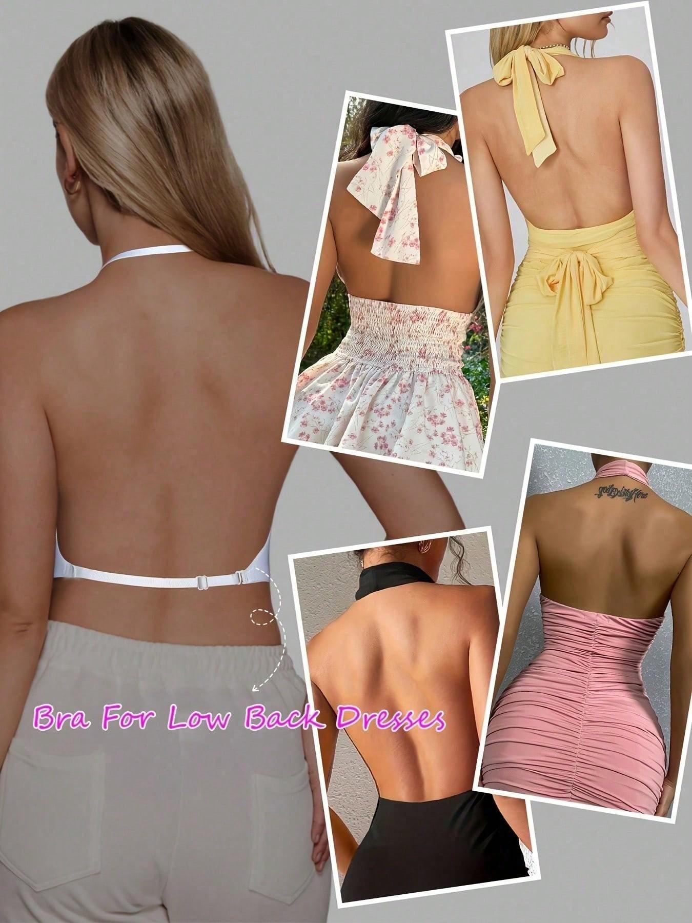 Women's Seamless Backless Bra, Multi-Strap Convertible Strap Wireless Push-Up Bra, Suitable for Wedding Dresses and Party Gowns