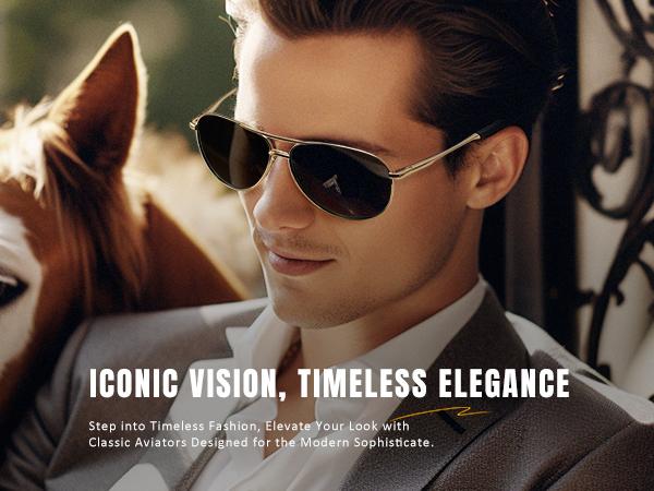 Eiuizah Polarized Aviator Sunglasses for Men Women, Classic SunGlasses for Driving, Fishing, with UV Protection