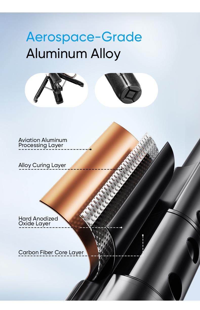 NEW - MAGIC JOHN 4-in-1 Multifunctional Magnetic Selfie Stick – 360° Rotation, Compact & Stylish, With wireless Bluetooth control, Magnetic Phone Holder for Selfies/Video Recording/Vlogging, Compatible with Most Phone Modes