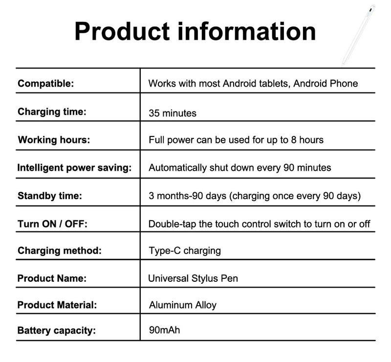Stylus Pen for Android Tablets & Mobile Phones.Not compatible with iPad. Touch Pen for iPhone Tablet. Capacitive Pen for XIAOMI HUAWEI White Smartphone
