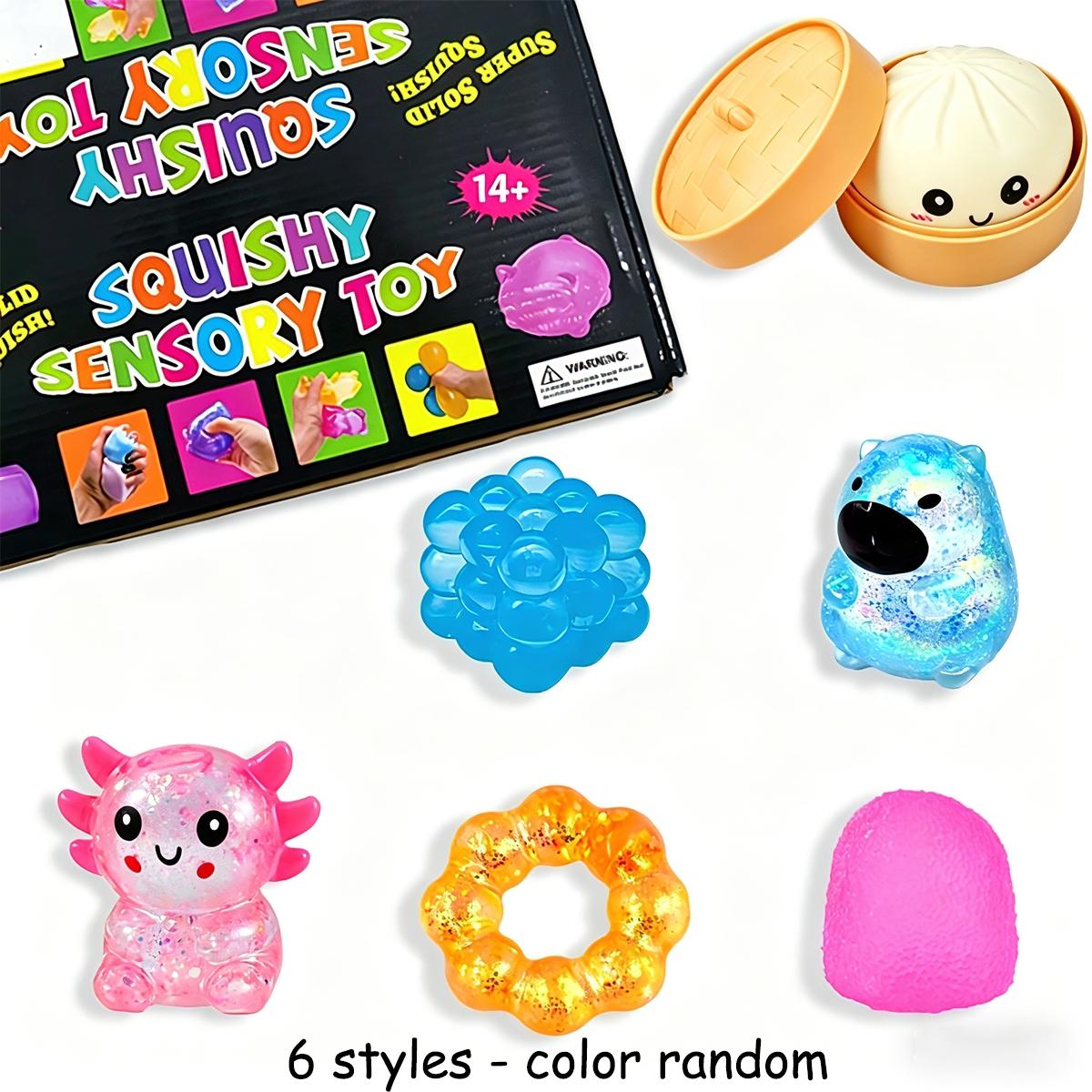 6pcs/set - Novelty stress relief toy blind box, Stress relief fidget, pressure resistant kneading, slow rebound kneading, suitable for home, school, gatherings, parties, events, and giving to family and friends