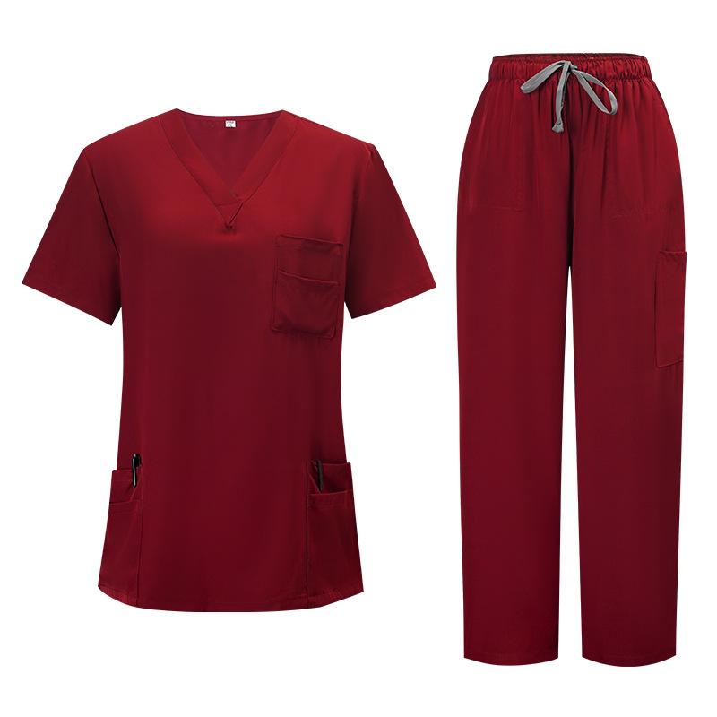 New Arrival 2-Piece Medical Scrubs Workwear Set - Short Sleeve Top, Straight Leg Pants, Durable for Nurses, Hospital Operating Room, Daily Training (Scrubs Sets for Women Compatible), Clothes