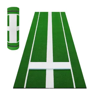 10x3 ft Softball Pitching Mat for Practice, Non-Slip Rubber Base Turf Mound with Fade-Resistant Grass, Stable Indoor/Outdoor Pitching Pad for Pitchers, Green