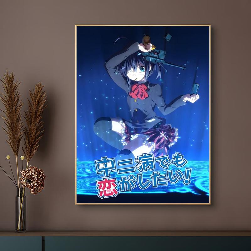 Love Chunibyo & Other Delusions Poster HD Heavy-Duty Self-Stick Waterproof Wall Decor Bathroom Wall Art Tool-Free Install Durable & Reusable Conceals Wall Flaws Elevates Home Style Perfect for Living Room Bathroom & Kitchen Easy Apply & Remove