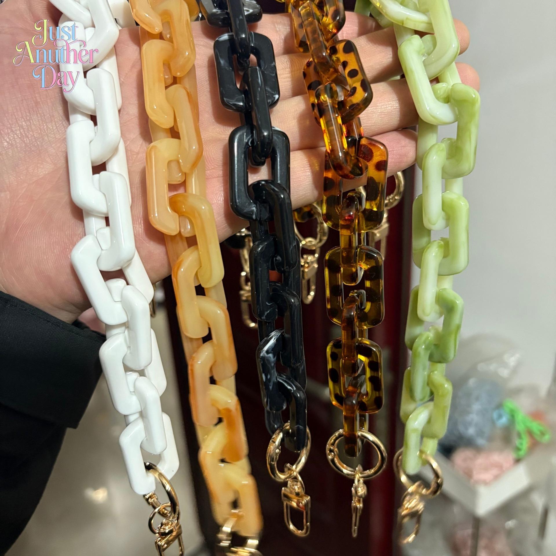 Acrylic Resin Bag Chain Strap, Multi-Use Chunky Link Chain for Handbags, Glasses, Phones & Keys, Colorful Fashion Accessory