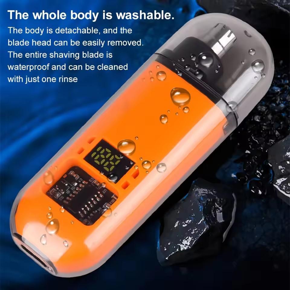 Men's Waterproof Digital Nose Hair Trimmer, USB Rechargeable Trimmer, Portable Precision Grooming Tool, Helps Create Elegant Facial Appearance & Daily Cleaning