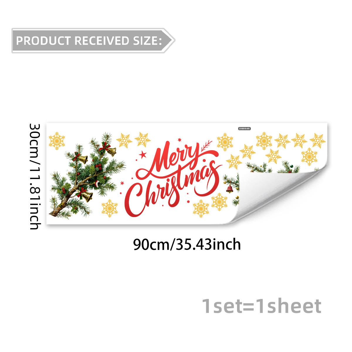 A piece of (30*90cm) electrostatic adsorption Christmas tree branch snowflake holiday decoration and beautification sticker for living room, bedroom, and window D18819-KR