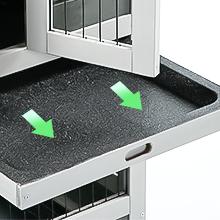 Indoor Rabbit Hutch with 2 Deeper No Leak Trays & 4 Casters, 37 Inch Rabbit Cage Pet House for Small Animals Outdoor Bunny Hutch with Run