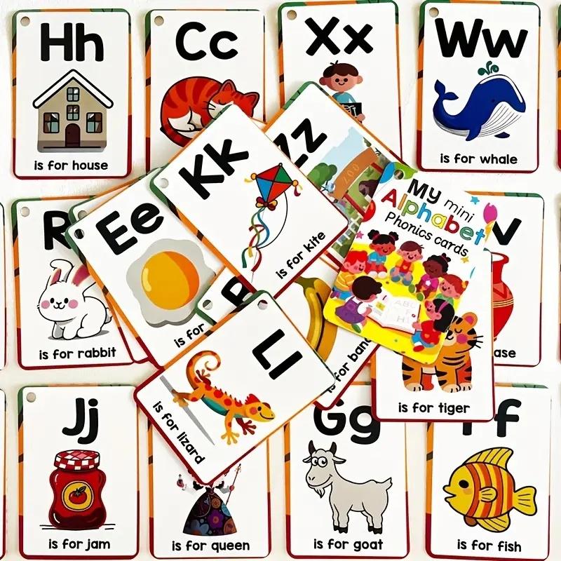 English Alphabet Set, Pronunciation Cards, Educational Learning Tool, Perfect Gift for Easter and Christmas, School Use