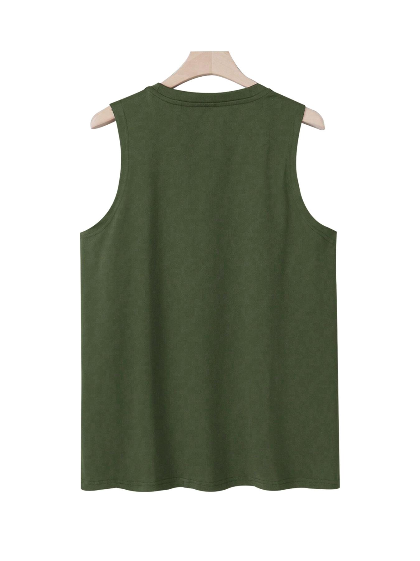 Men's Regular Fit Palm Tree Print Tank Top, Casual Comfy Sleeveless Top for Summer, Fashion Men's Clothes for Beach Vacation, Menswear, Sleeveless Tank Tops