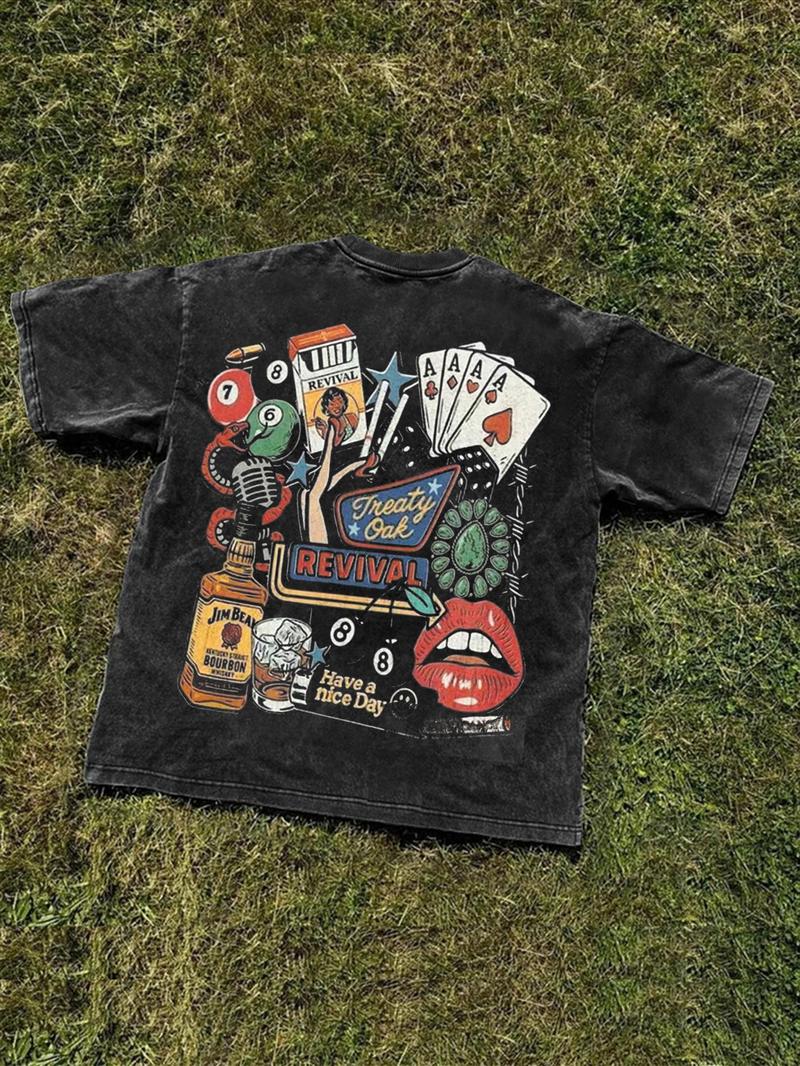 Unisex's Anime Character Print Round Neck Graphic Tee, Regular Fit Casual Street Short Sleeve T-Shirt for Daily Wear, Unisex Top for All Seasons, Man