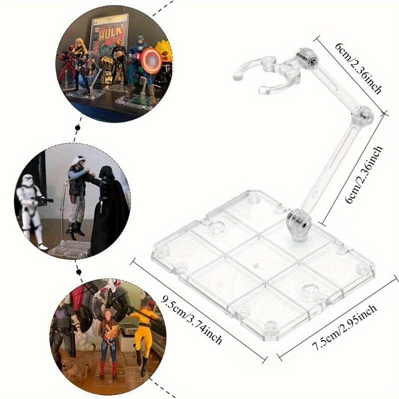 Action Figure Stand, Assembly Action Figure Display Holder Base Doll Model Support Stand Compatible with HG RG SD SHF Gundam 1/144 Toy Clear, with Screwdriver