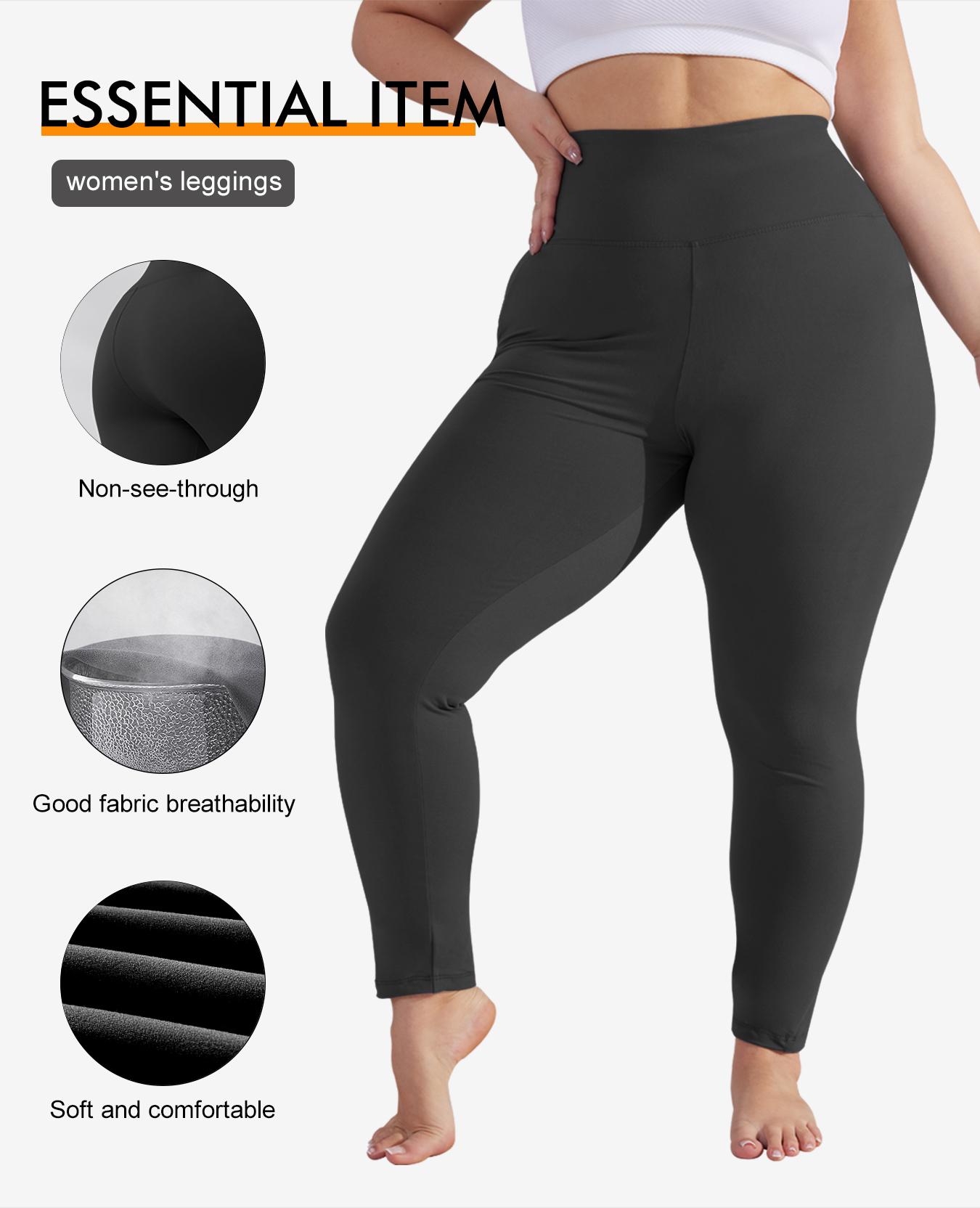 【Plus Size】 Solid High Waisted Leggings, Casual Comfy Tummy Control Skinny Pants for Yoga Gym Workout, Women's Bottoms for All Seasons