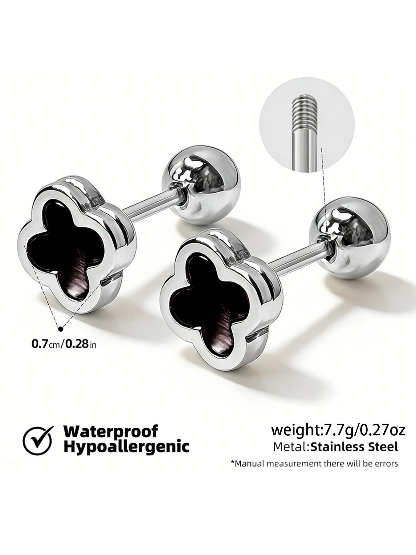 18k Gold Plated Stainless Steel Earrings for Women, Simple Flower Design, Hypoallergenic and Waterproof, Daily Wear Screw-On Studs