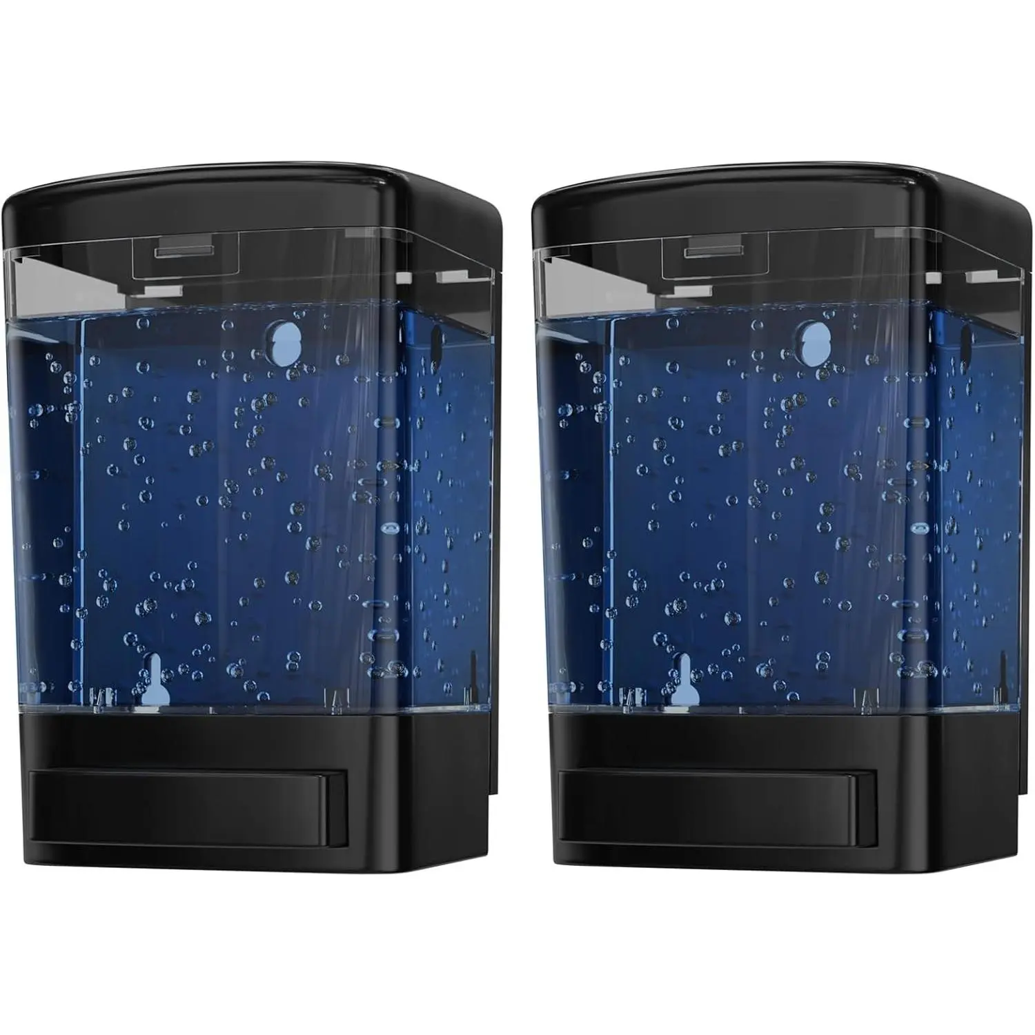 Commercial Soap Dispenser Wall Mount for Bathroom (2-Pack), Wall Mounted Hand Soap/Sanitizer Dispenser for Home or Business (Black)