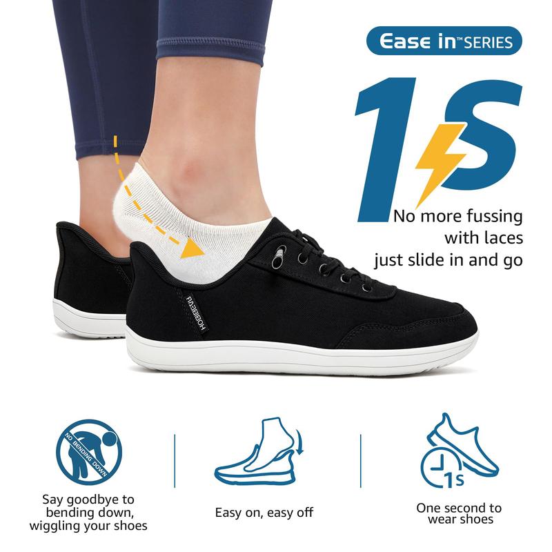 HOBIBEAR Womens Mens Hands Free Slip On Sneakers Comfort Wide Minimalist Barefoot Canvas Shoes #outdoorfun #TikTokShopSummerTurnup