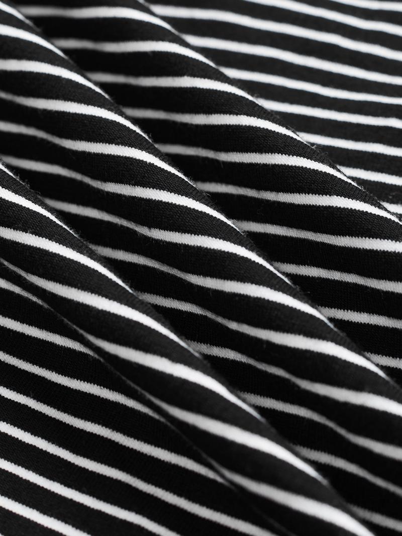 Women's Striped Slim-Fit Long Sleeve Casual Summer Top, Stylish Plain Fashion Tee for Daily Wear, Comfortable & Trendy Design