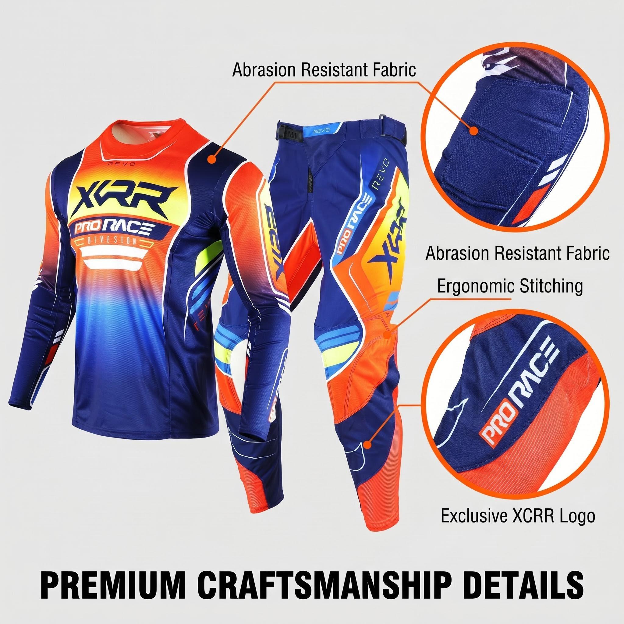 XCRR Jersey and Pants Combo Motocross Enduro Offroad MX MTB DH Riding Dirt Bike Downhill Racing Adult Sports Gear Set Sports Clothing