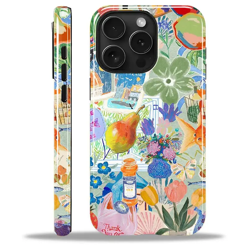 2-in-1 Anti-Scratch Glossy TPU Smartphone Case with Shock-Absorbing Bumper - Local Cellphone Protection Accessory for iPhone 18,17,16,15,14,13,12,11 Pro Max Plus Air E (Vibrant Life Collage Pattern)