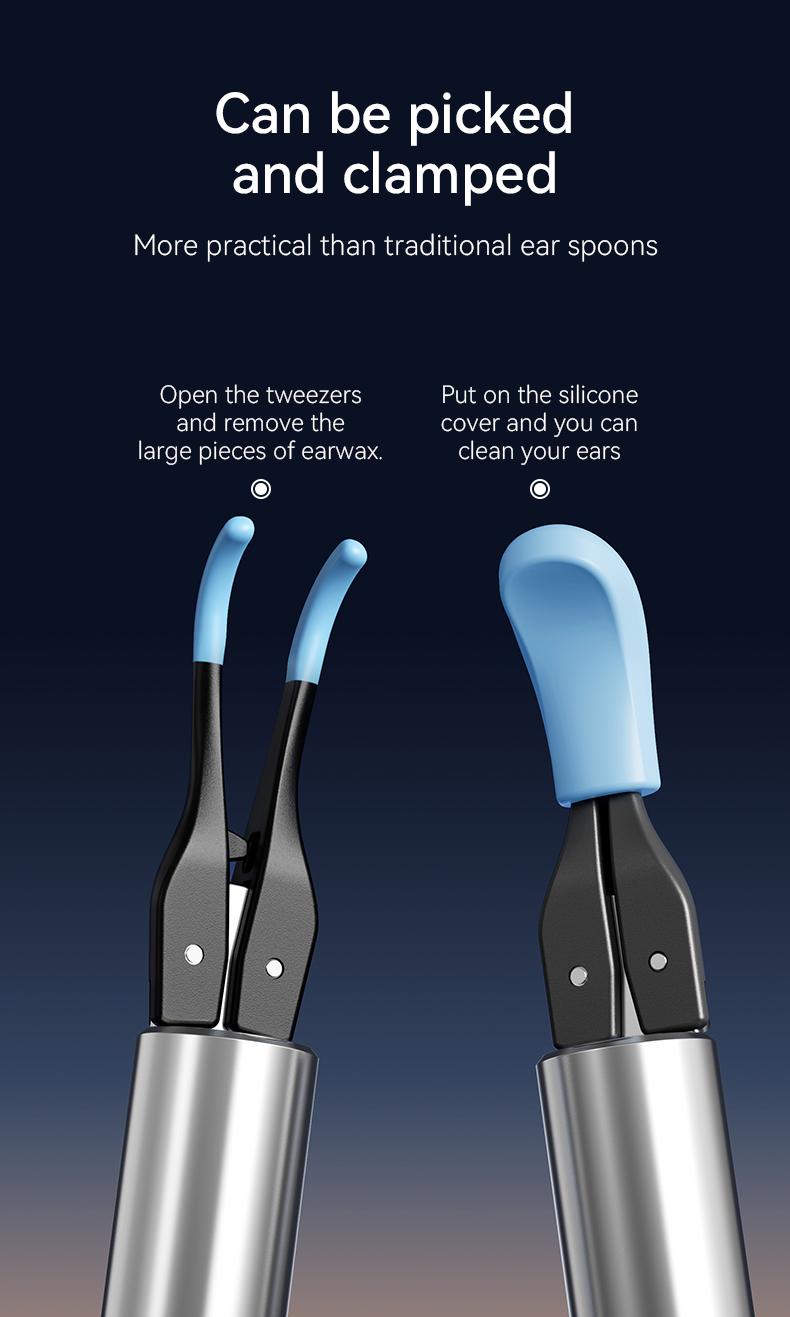 2026 Upgrade Silicone Ear Wax Removal Kit with 12 MP HD Camera, Portable 360° Wide-Angle Ear Cleaner, Type-C Rechargeable, Waterproof Endoscope for iOS & Android, Earwax Remover for Adults