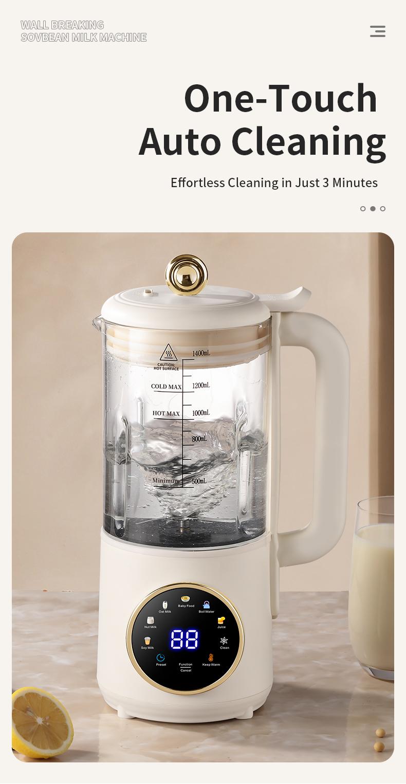 Multifunctional Soy Milk Maker with Timer Keep Warm Self Cleaning Juice Soy Milk Jam Making Functions 24 Hour Delay Start 7 Programs