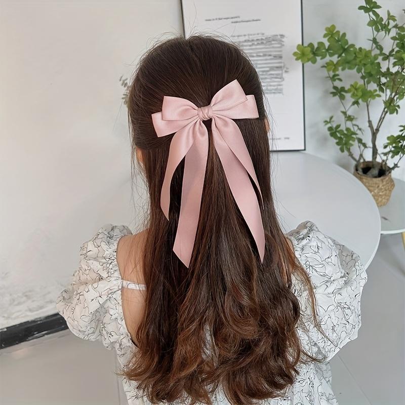 Bow Hair Clip for Women, Large Satin Ribbon Accessory for Everyday Wear, Parties, and Watch Parties, Watch Party