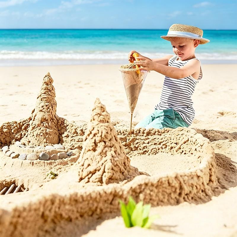 Portable Handheld Beach Sand Funnel Toy Kids Outdoor Sand Spark Flowing Sand Play Toy Summer Beach Sandcastle Making Toy For Children